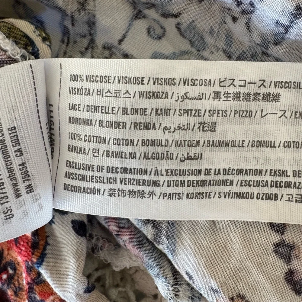 Medium Abercrombie & Fitch Floral Crochet Open Back Tie Crop Top - Picture 11 of 15